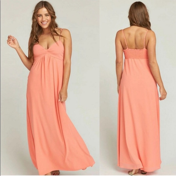 Show Me Your MUMU Magnolia Maxi Dress Salmon - Picture 1 of 8